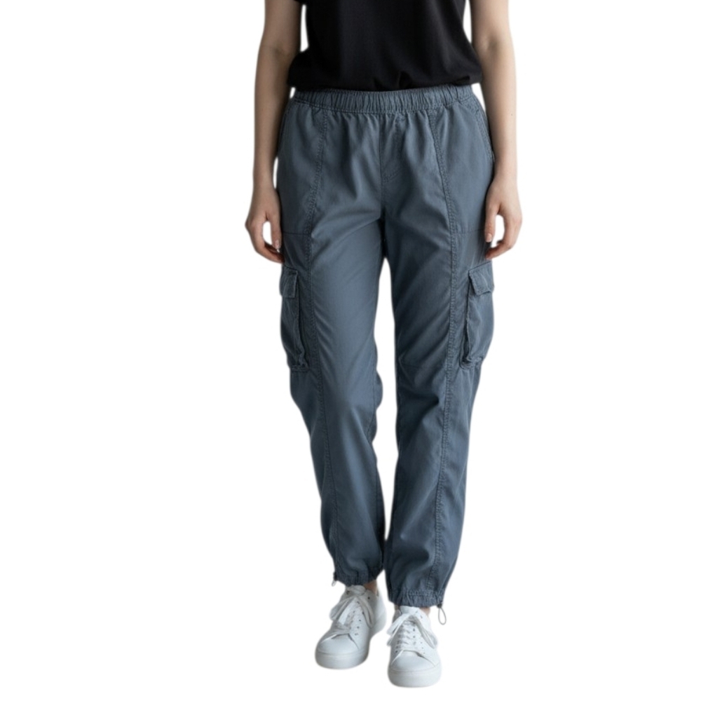 C&C California Slate Blue Lyocell Cargo Jogger Pants Elastic Waist Sz Large
